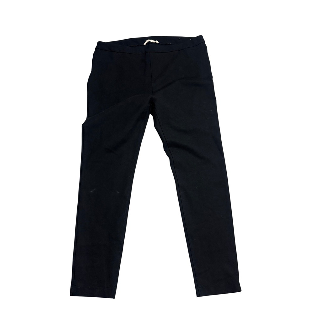 Soft Surroundings Womens Plus 1X Black Pull On Straight Leg Pants Pockets
